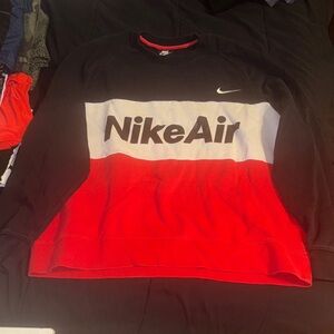 Nike Colorblock NikeAir Crewneck Sweater - Black White Red